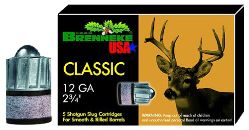 Ammunition Brenneke USA 1 1/8 oz 12Gauge BR SL122CLM   CL-MAG        12 2.75 SLUG 11/8 5/50 • Model: 1 1/8 oz